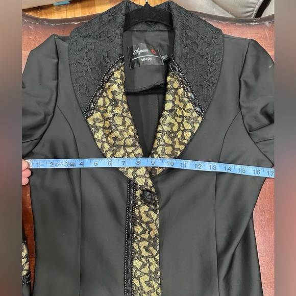 Midi embellished Dress Abaya with mesh lace beads details size S - Picture 6 of 9